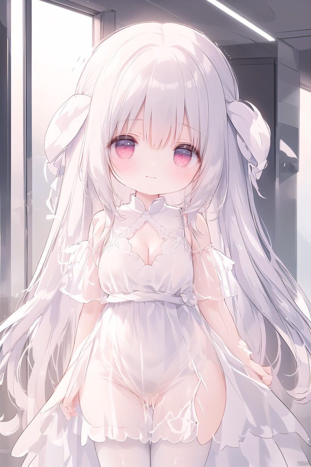  (NSFW:1.4) ,Line draft, highres,panorama,(loli:1.3),(petite:1.3),slender,best quality,ultra-detailed, solo,quality,gradient,absurdres,illustration
,action,(transparent dress:1.3),(see-through dress:1.3),(see-through:1.3),prostrate,(((best hands details))), Huge breasts :1.99),full breasts, huge breasts,cleavage,(big chest :1.99),labia (of the vulva)

beautiful face,intricate detail, clear face, finely detailed, fine fabric emphasis,(full_body:1.2),smile,slim


1girl, silver hair,red eyes,(solo) , (1 girl), backlight, white pantyhose, cuteloli, 1girl , houtufeng