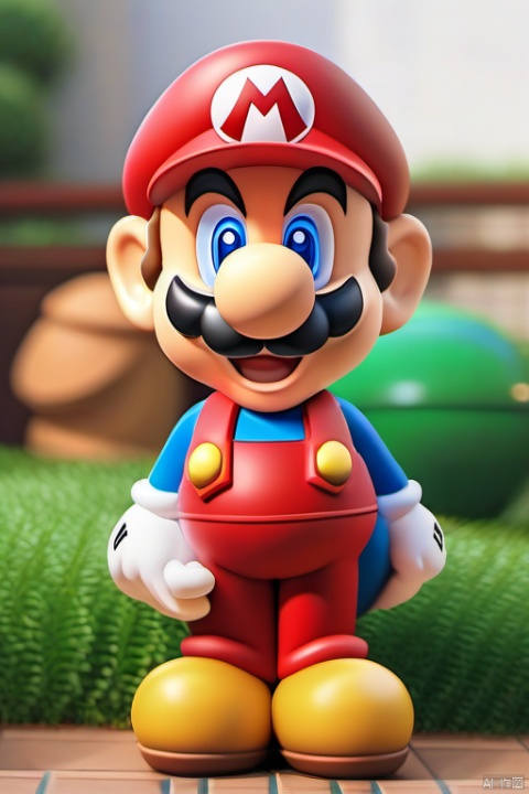Super Mario a happy smile ,IP by pop mart ,Pop mart toys,
anime,mockup,3D render ,focusoc blender , best quality 8k