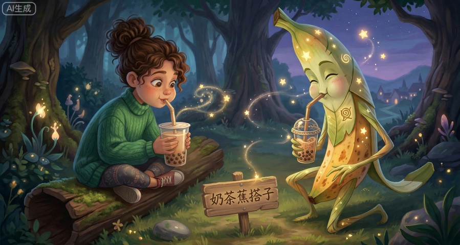 奶茶蕉搭子
抱着一杯迷你奶茶，和你一起吸珍珠，甜度超标，快乐加倍。