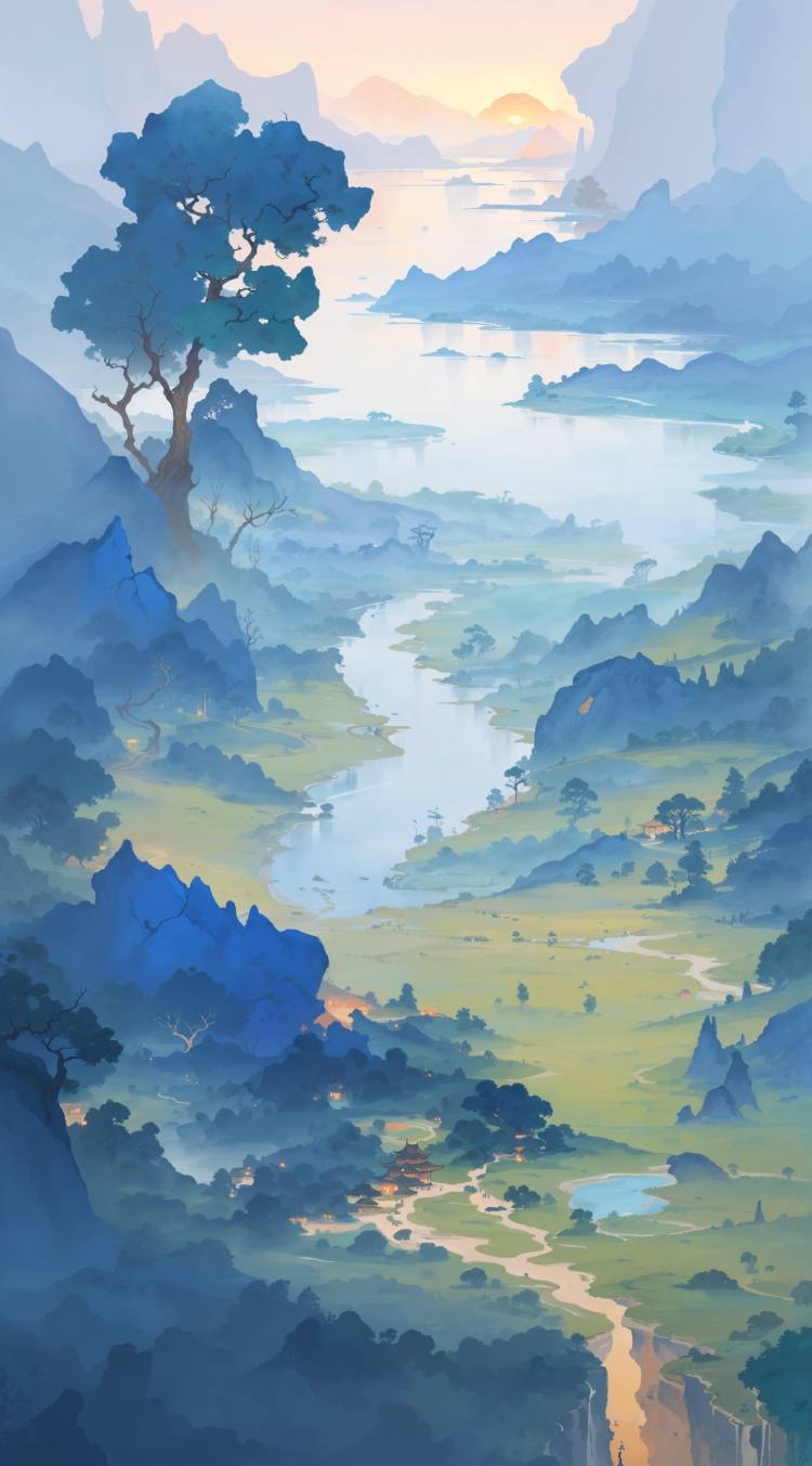 RB-翠微轩辕：中国山水的诗意迷境 by RacerBlueAI on Tensor.Art