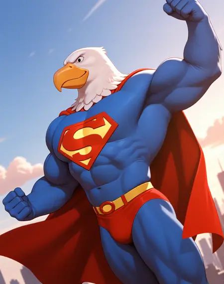 Superman Warpland,  muscular,  eagle on Tensor.Art
