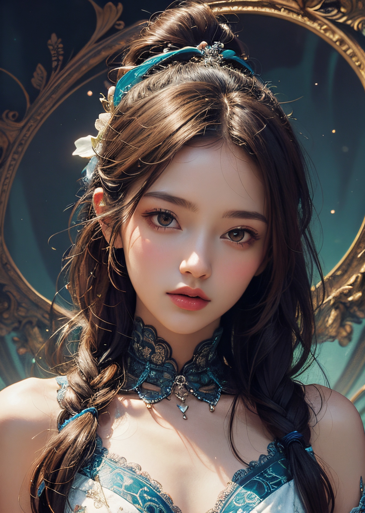 (masterpiece, top quality, best quality, official art, beautiful and aesthetic:1.2), (1girl), extreme detailed,(fractal art:1.3),colorful,highest detailed,Dreamy Atmosphere,Bright color,Complete clothes