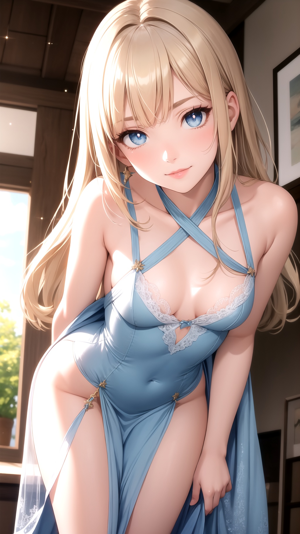 pov adorable,  leaning forward,  bent over on Tensor.Art