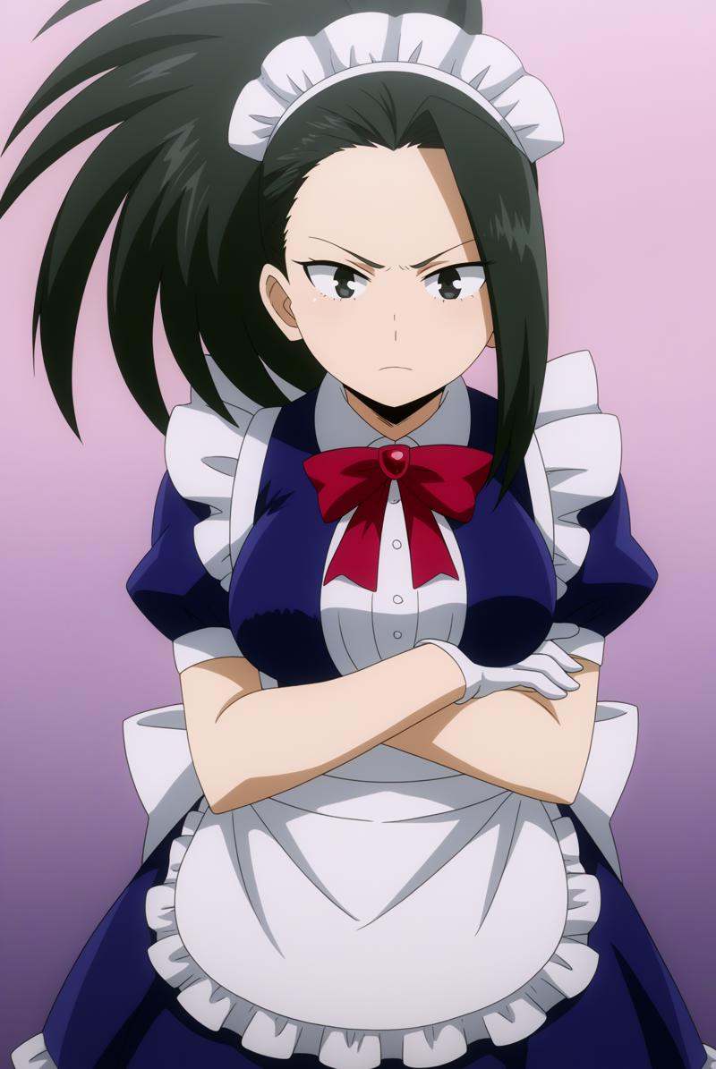 Yaoyorozu_Momo,  solo,  Maid Outfit on Tensor.Art