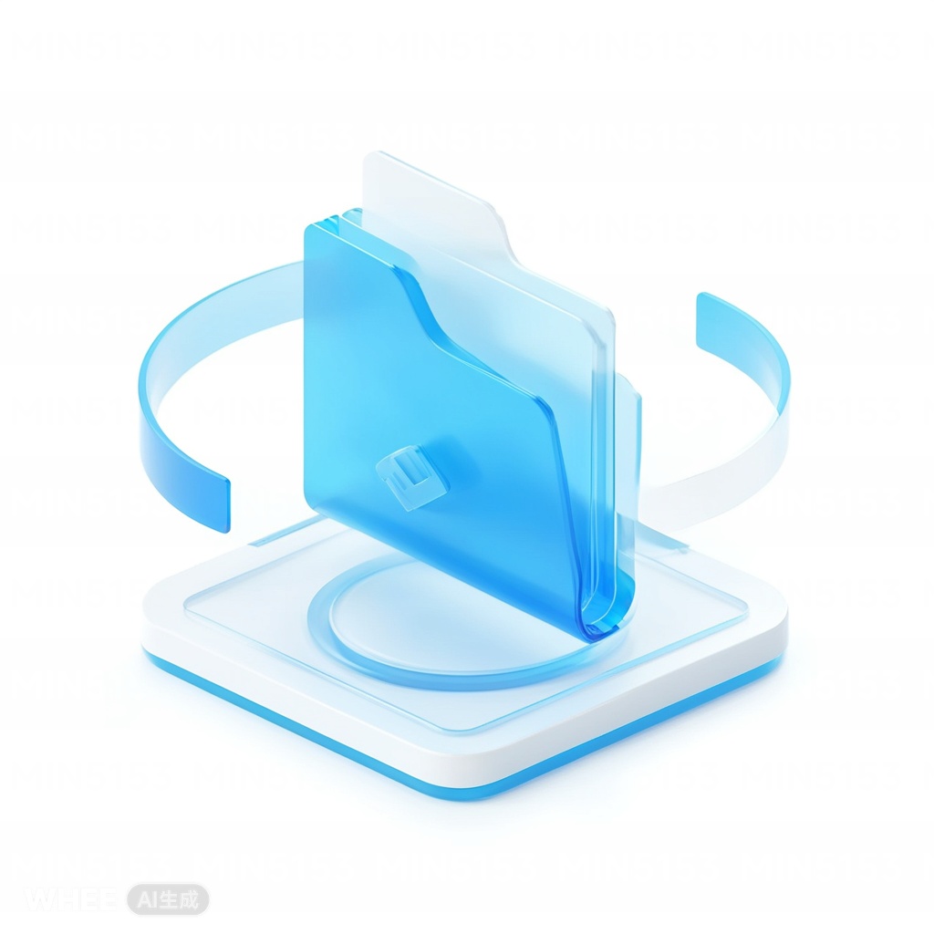 A 3D folder Icon, Orange And White Gradient, Frosted Glass, Transparent glass texture, Ultra-Minimalist, Appearance, Bright Color, Studio lighting, Blue And White Background, industrial Design, Dribble, lsometric View, Blender, C4d, OC Renderer
