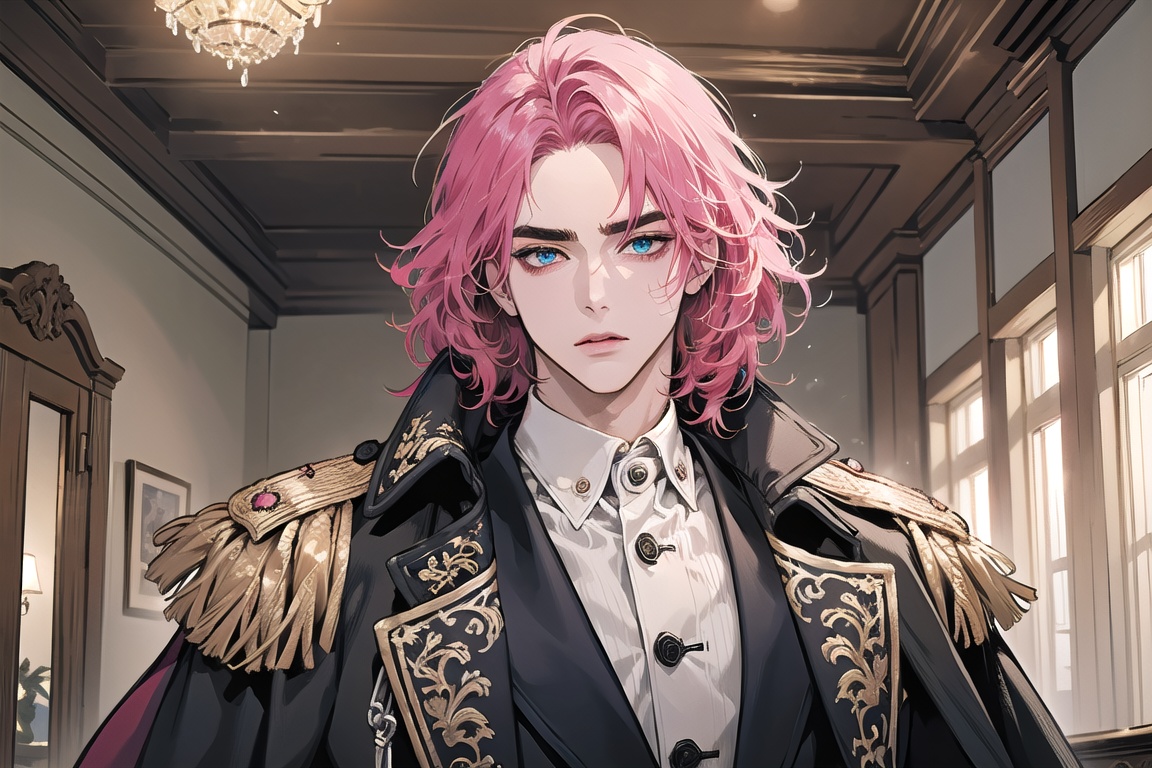 1man,  mature,  (((Fuchsia hair))) on Tensor.Art