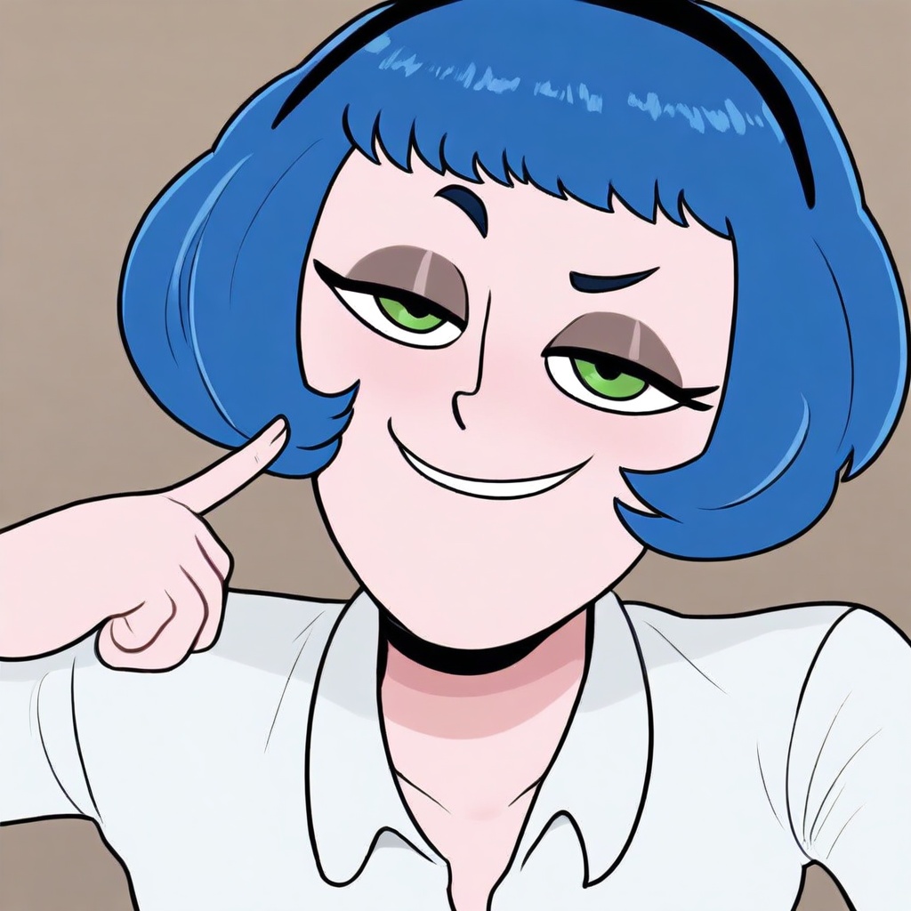 cecihellonearthiii,  blue hair,  green eyes on Tensor.Art