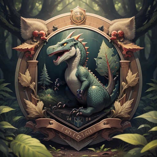 <lora:graphic badge:1>,(graphic badge:1.3),no humans,teeth,open mouth,tree,solo,sharp teeth,nature,outdoors,leaf,monster,forest,dinosaur,day,tongue,