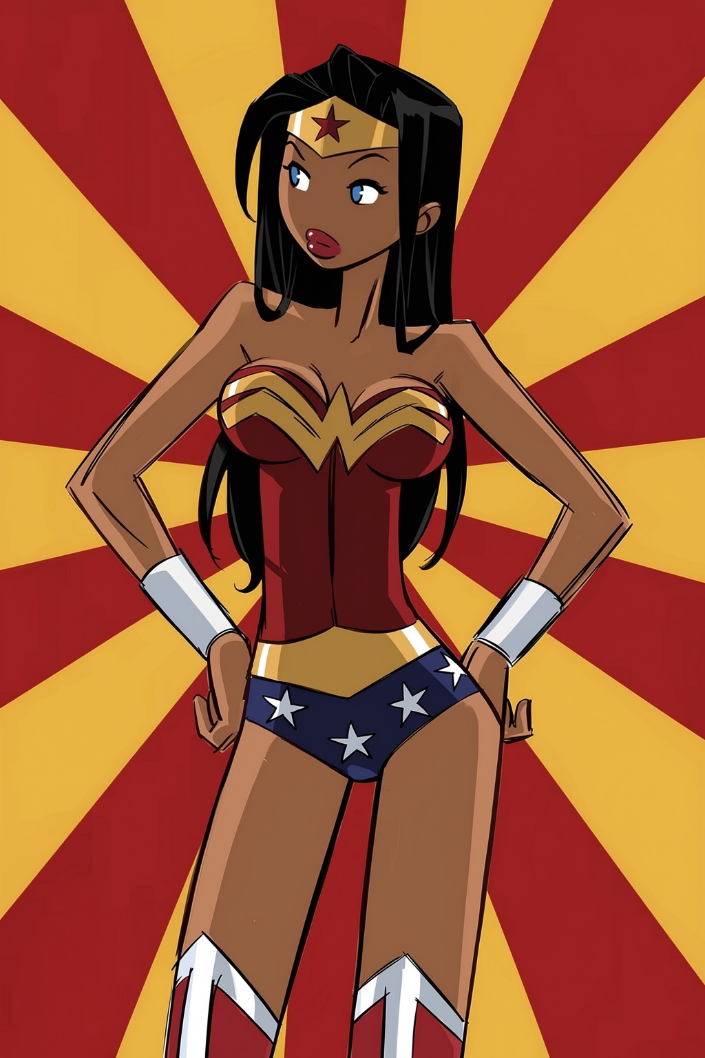 WWArma,  dark skin,  long hair on Tensor.Art