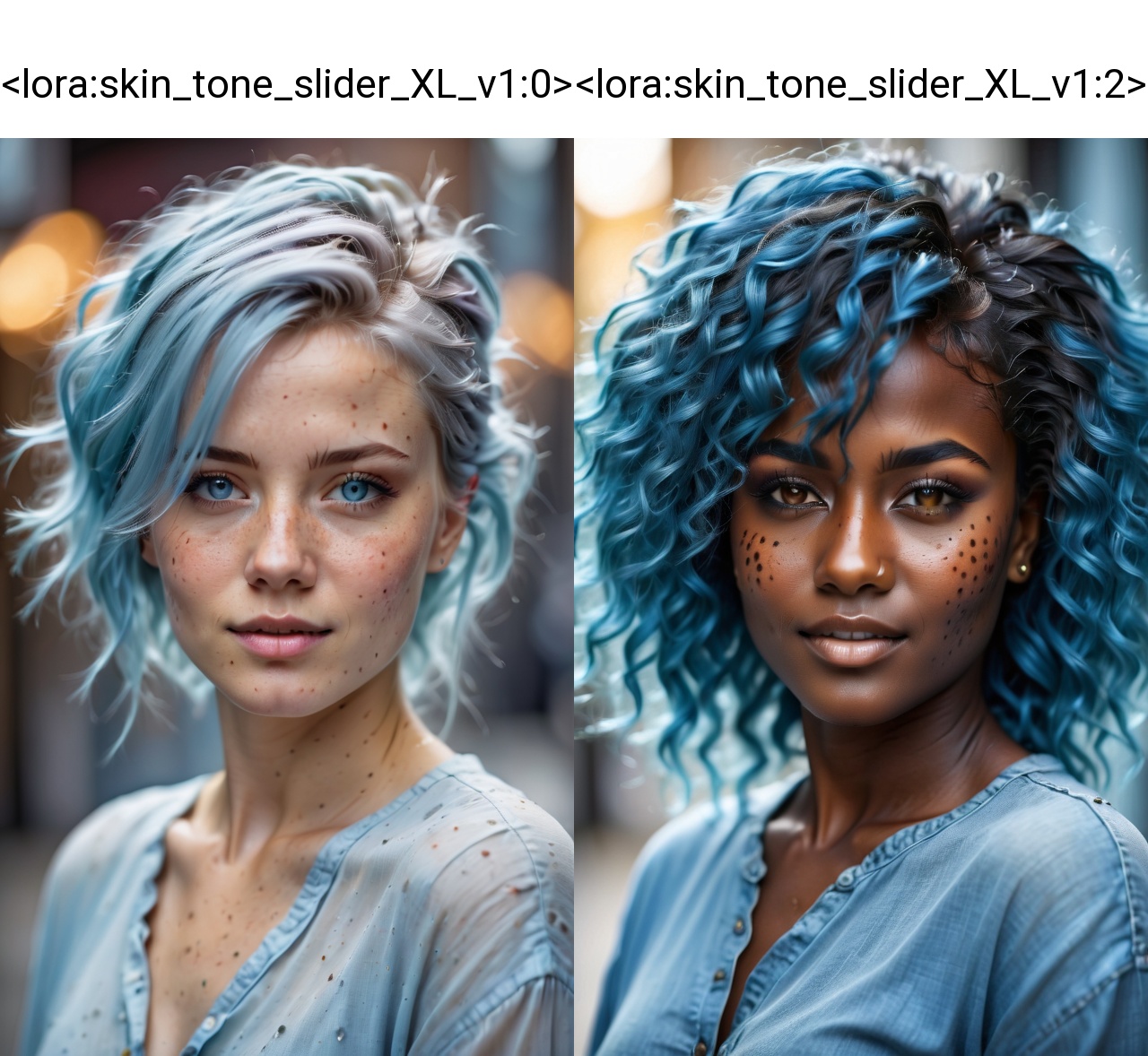 ultra-detailed,  ,  blue messy hair on Tensor.Art