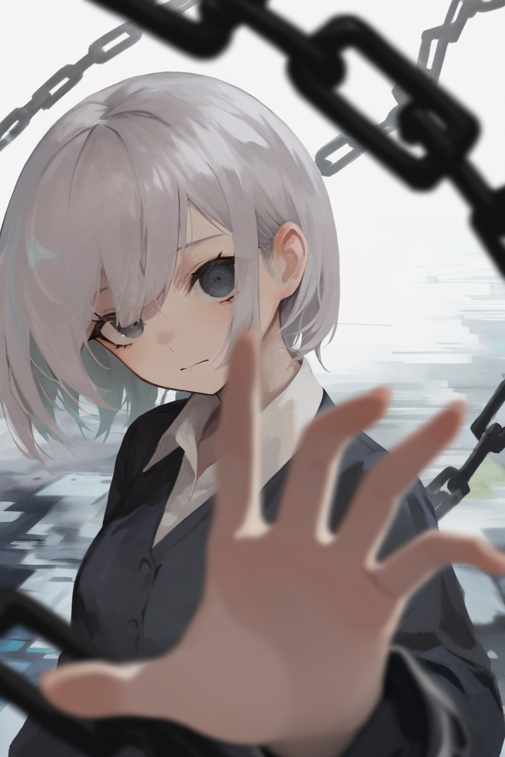 1girl,  solo,  chain on Tensor.Art