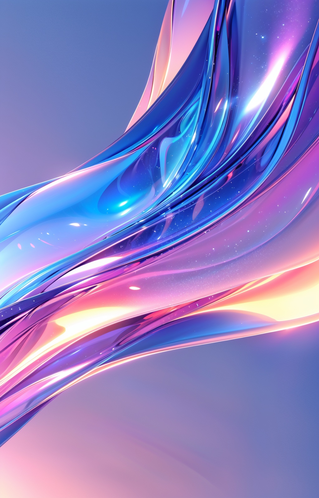 3d fluid lines poster,pastel colors,fluid curves,cold metallic textures,no humans,gradient background,high resolution,highly detailed,