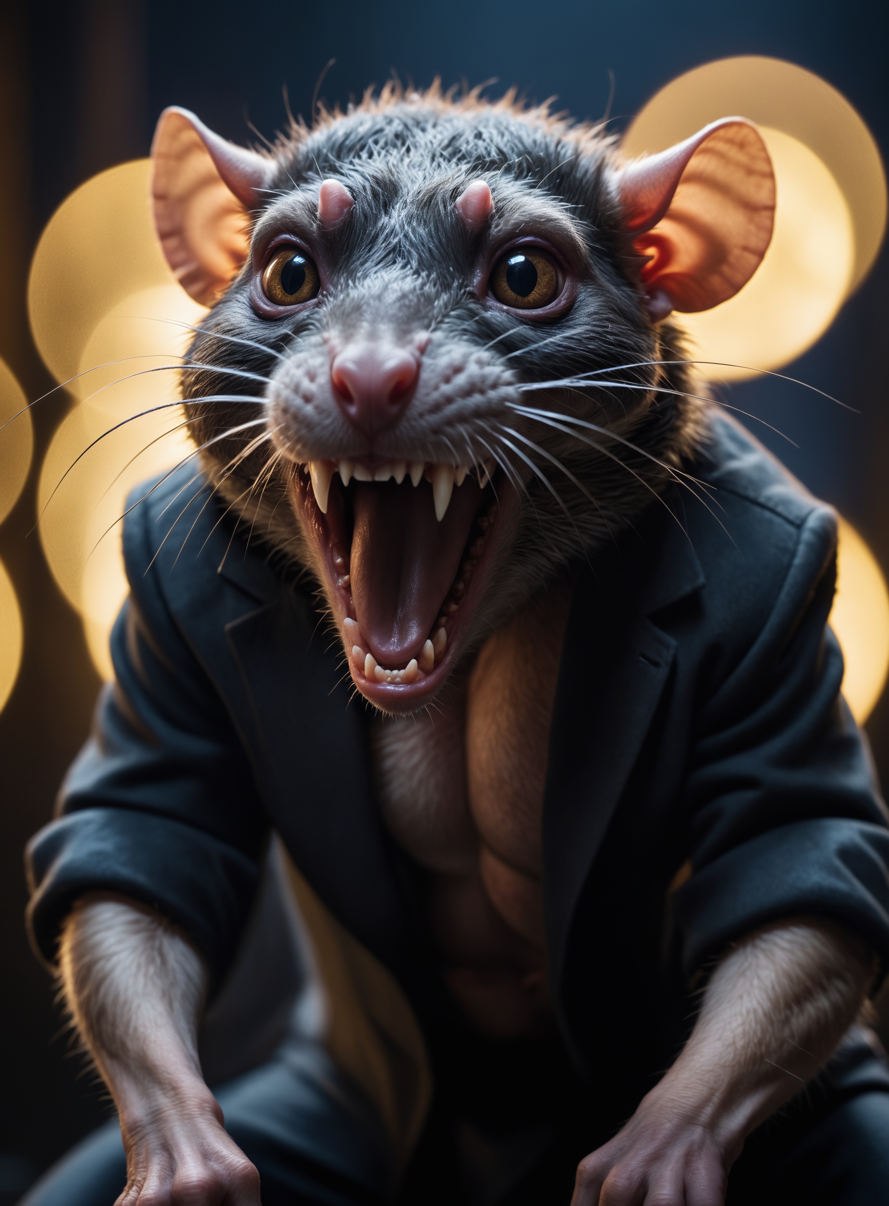 cinematic film still,  a rat demon,  wrathful eyes on Tensor.Art