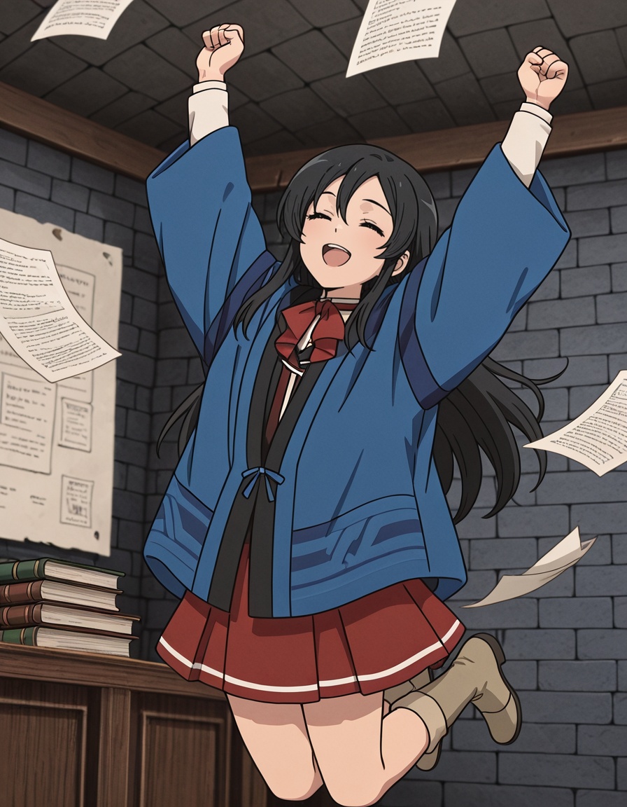 shizuka nanahoshi (mushoku tensei),  long hair,  black hair on Tensor.Art