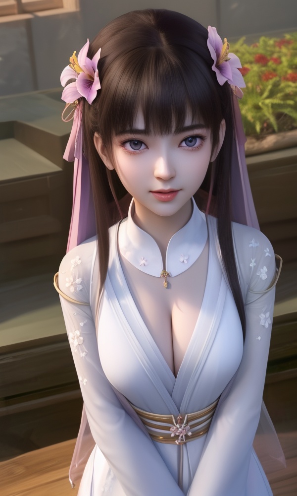 (,1girl, ,best quality, ),looking at viewer, <lora:399-DA-少年歌行-华锦:0.8> ,ultra detailed 8k cg,ultra detailed background,ultra realistic 8k cg,1girl, solo,(bare shoulders:0.85),(masterpiece, best quality),((oil painting style)),sexy young lady,(beautiful face and eyes),(upper body:1.5),(whole body:1.05),(single person:1.2),surrounded by flowers, (lily), roses, floret, vegetation, white, purple, purplish pink,Impressionism,colorful,(Breast size:1.3),(()),