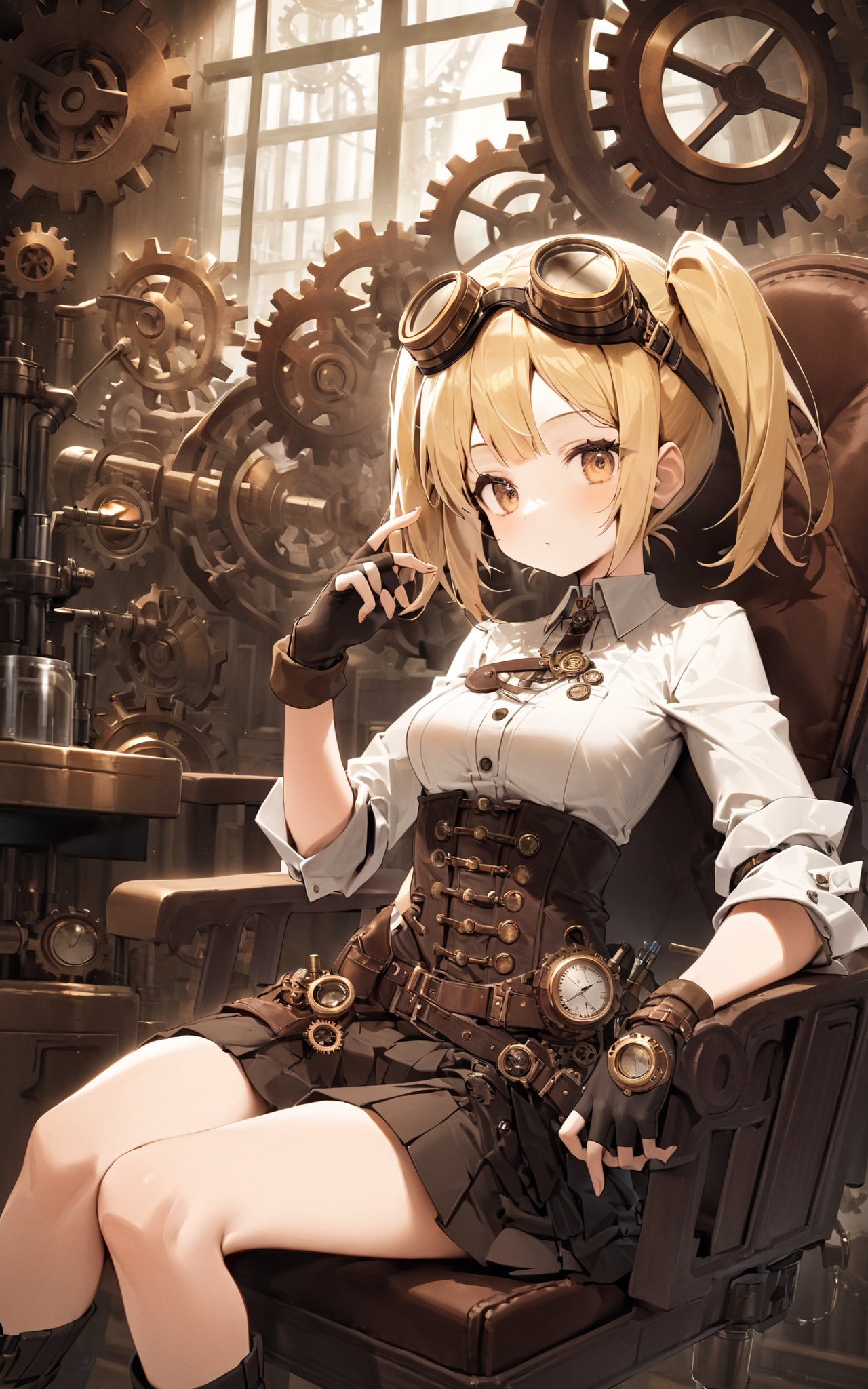 1girl,  scientist,  sitting on Tensor.Art