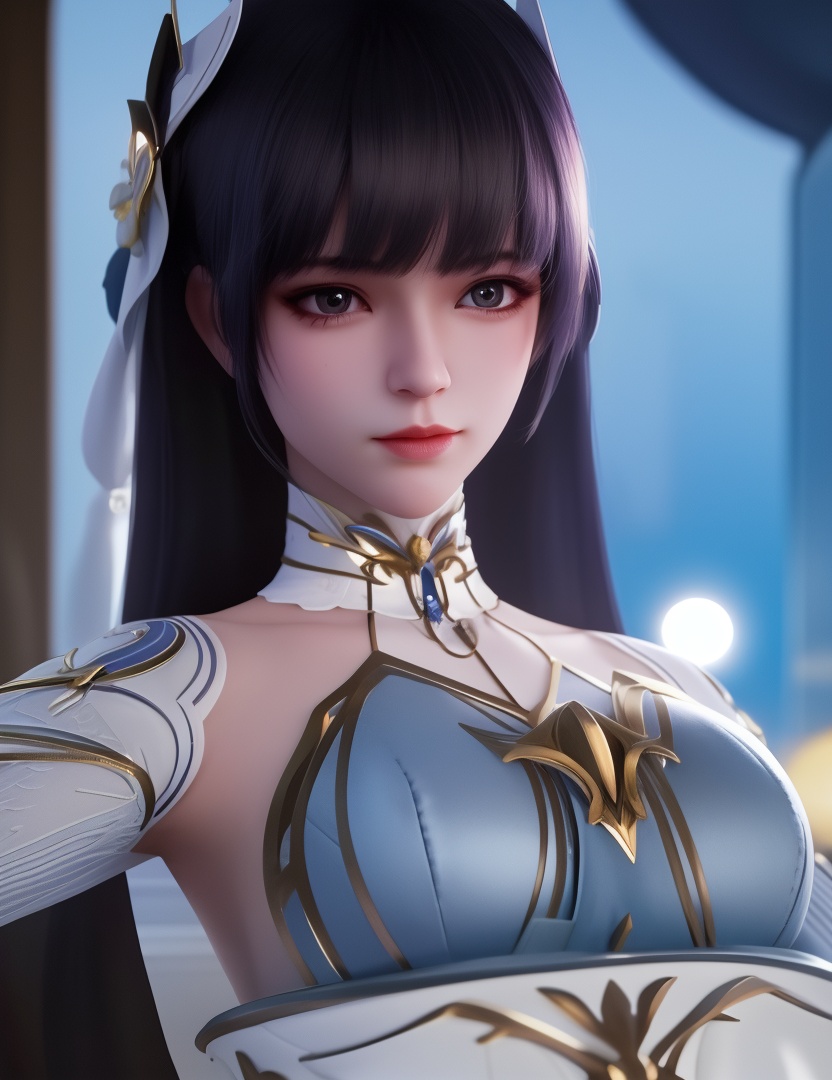 <lora:515-DA-神印王座-枫玲儿:0.8>(,1girl, ,best quality, ),looking at viewer,masterpiece, (( , )),, realistic,science fiction,mole, ultra realistic 8k cg, moonlight,full moon,