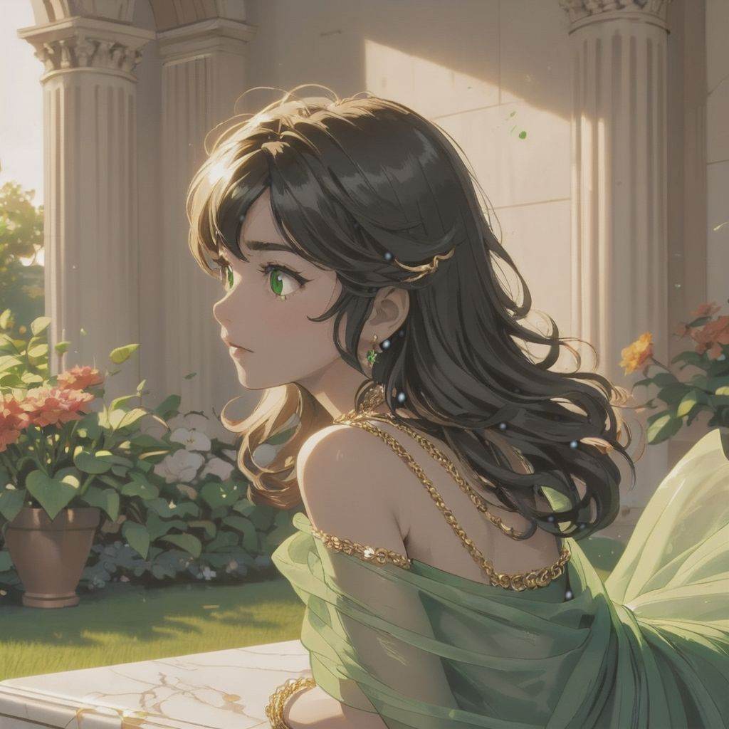 a beautiful (((black haired girl,  ))) very long messy hair,  beautiful detailed deep brown eyes on Tensor.Art