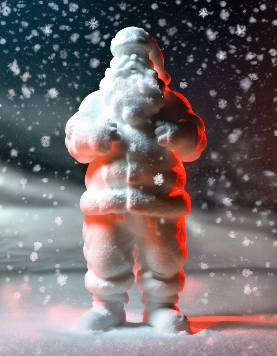 full-body photo of santa made of snow,  north pole,  cinematic on Tensor.Art