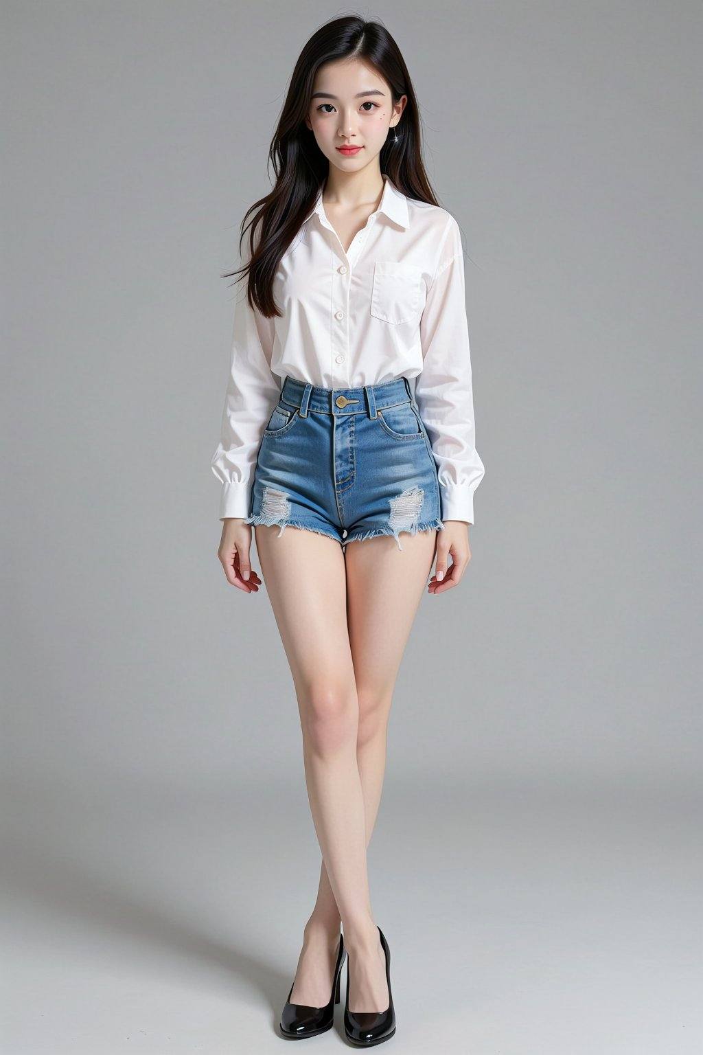 1girl,  solo,  shorts on Tensor.Art