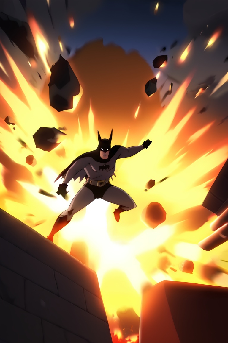 batman,  batman_cc_style,  explosion on Tensor.Art