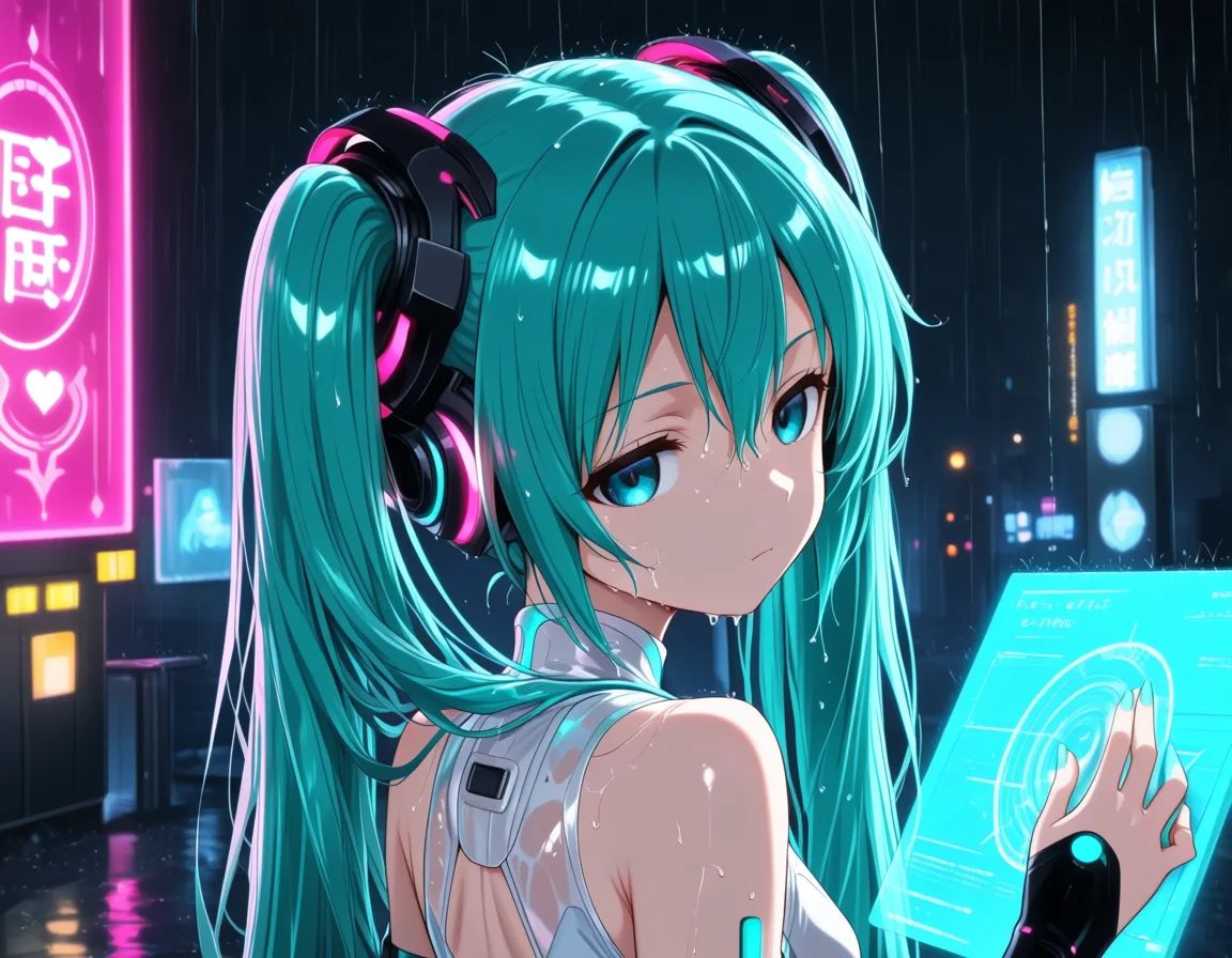 1girl,  hatsune miku \(append\),  expressionless on Tensor.Art