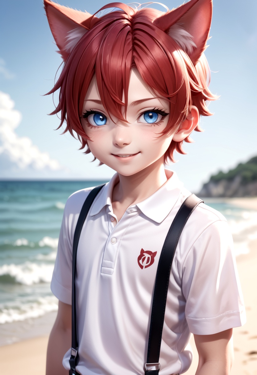 beach,  smile, on Tensor.Art