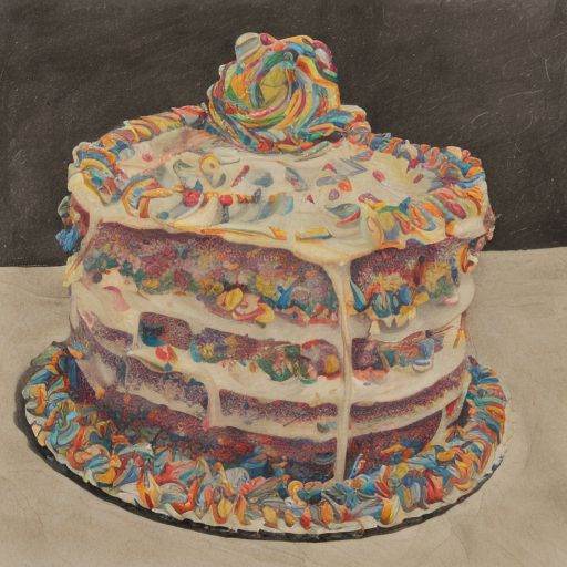Rainbow birthday cake on Tensor.Art