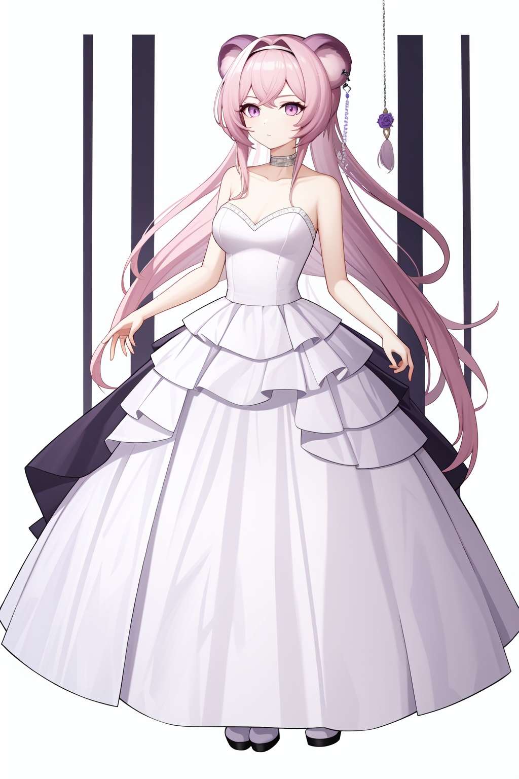 a girl named linyuxia,linyuxia,pink eyes,purple eyes,full body,wedding dress,<lora:林雨霞naiaddim8:1:lbw=char>,, (masterpiece,best quality,high quality:1.4),absurdres,