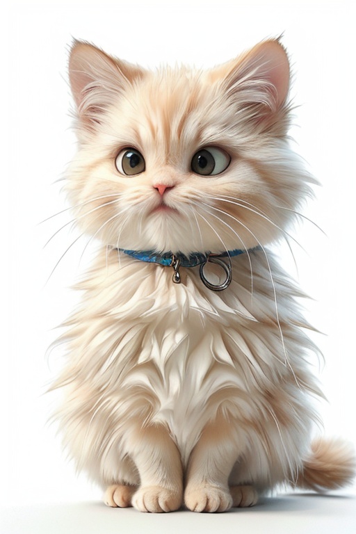 Best quality,masterpiece,ultra high res,(photorealistic:1.4),4k,finely detailed,cute, no humans, white background, simple background, realistic, animal focus, looking at viewer, whiskers, animal, fluffy, solo, cat, white fur,full_body,  <lora:cute:0.6>