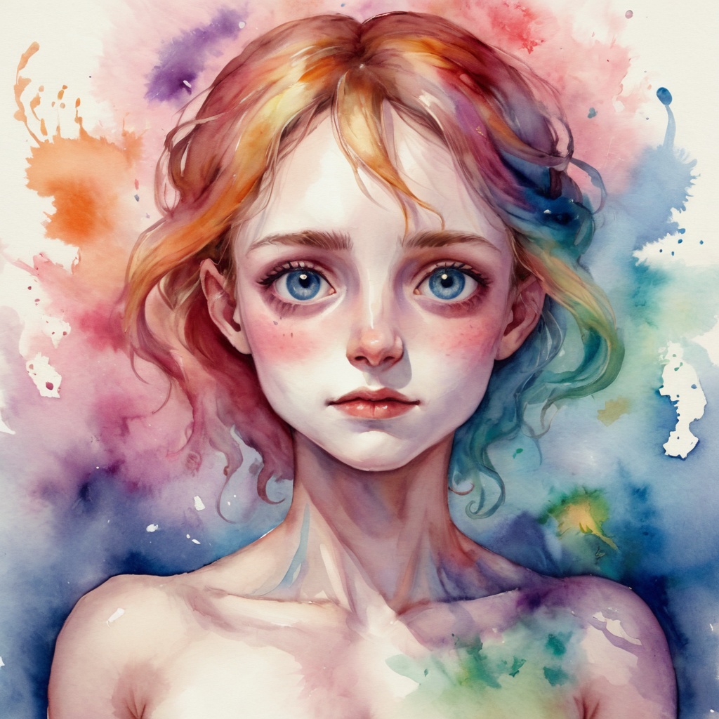 Watercolor painting style with translucent layers,  blending colors,  and a fluid on Tensor.Art