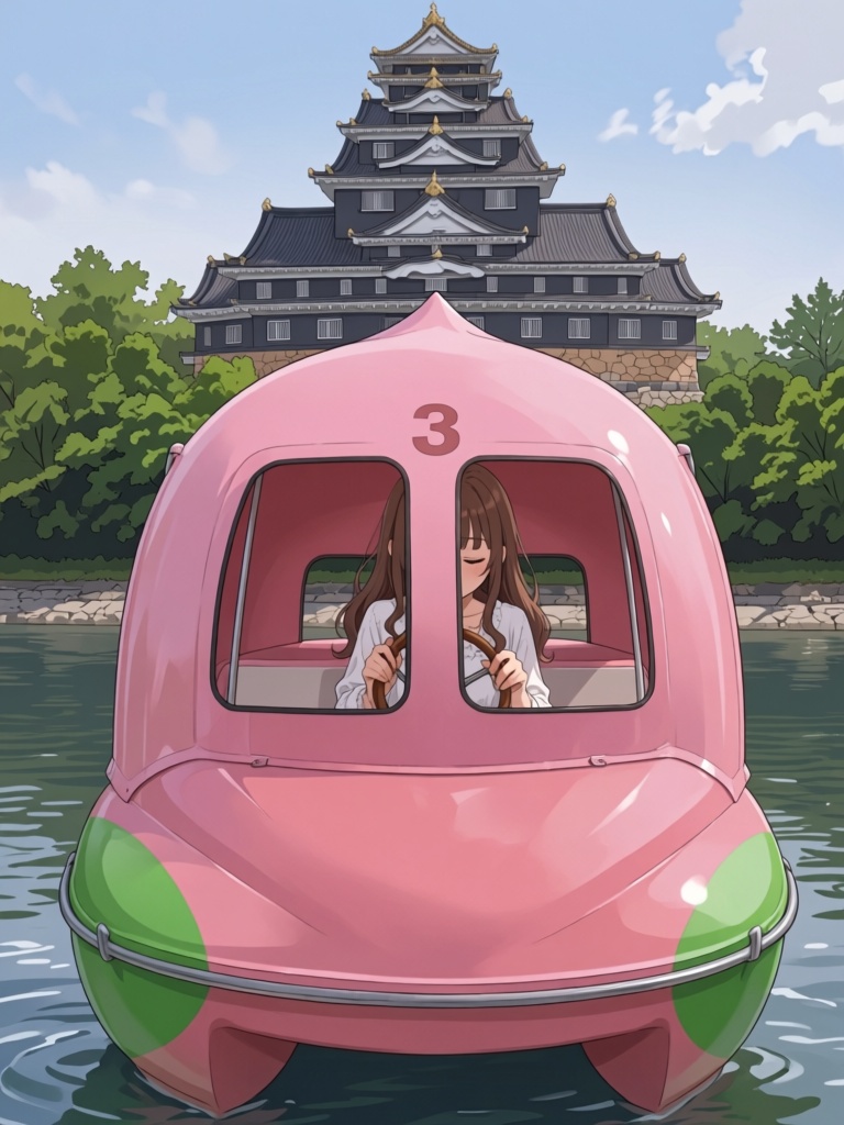 peach boat,  pink boat,  roof boat on Tensor.Art