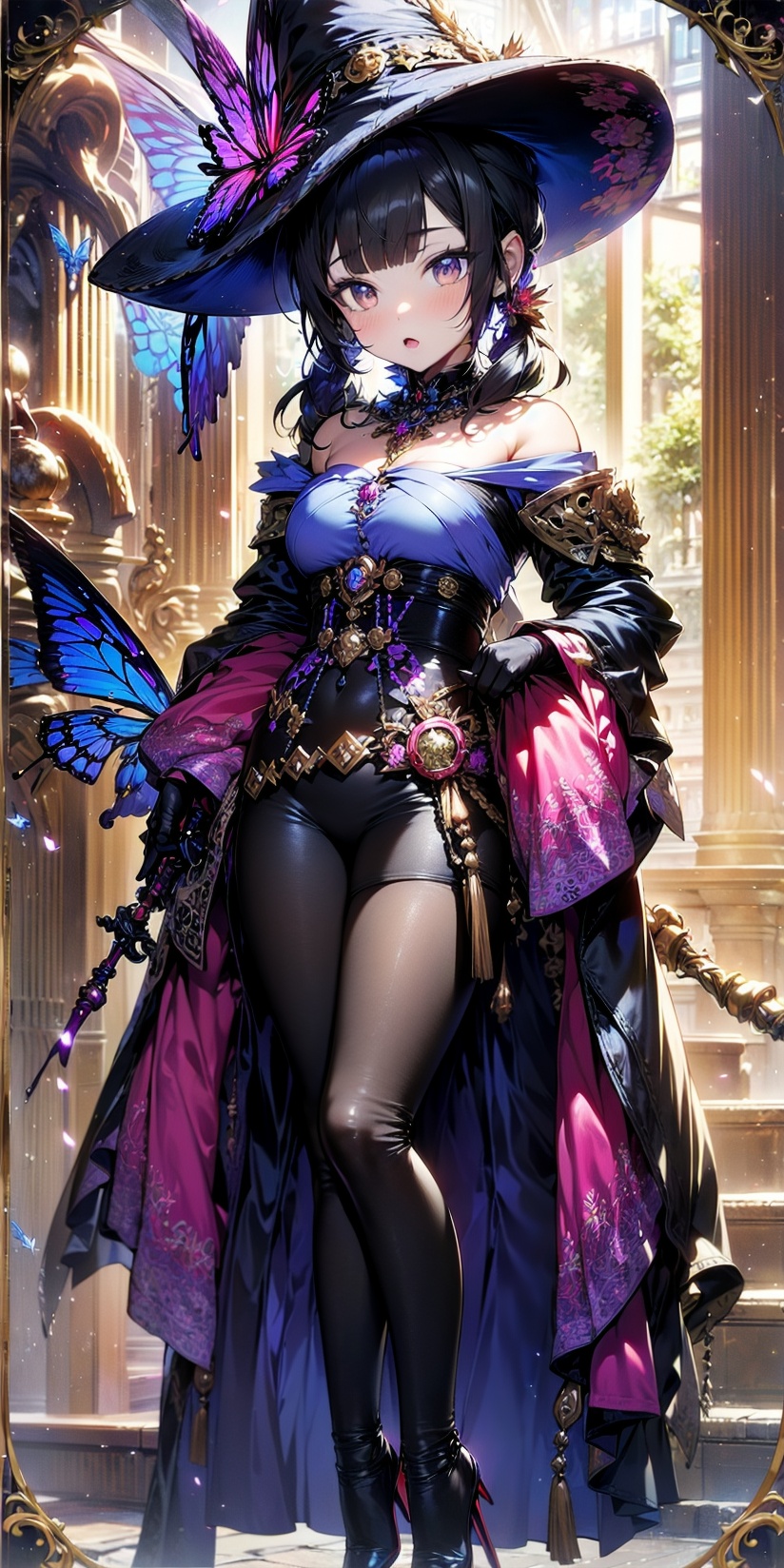 apstyle3 apstyle masterpiece best quality detailed eyescolorful butterfly,  girl,  full body on Tensor.Art