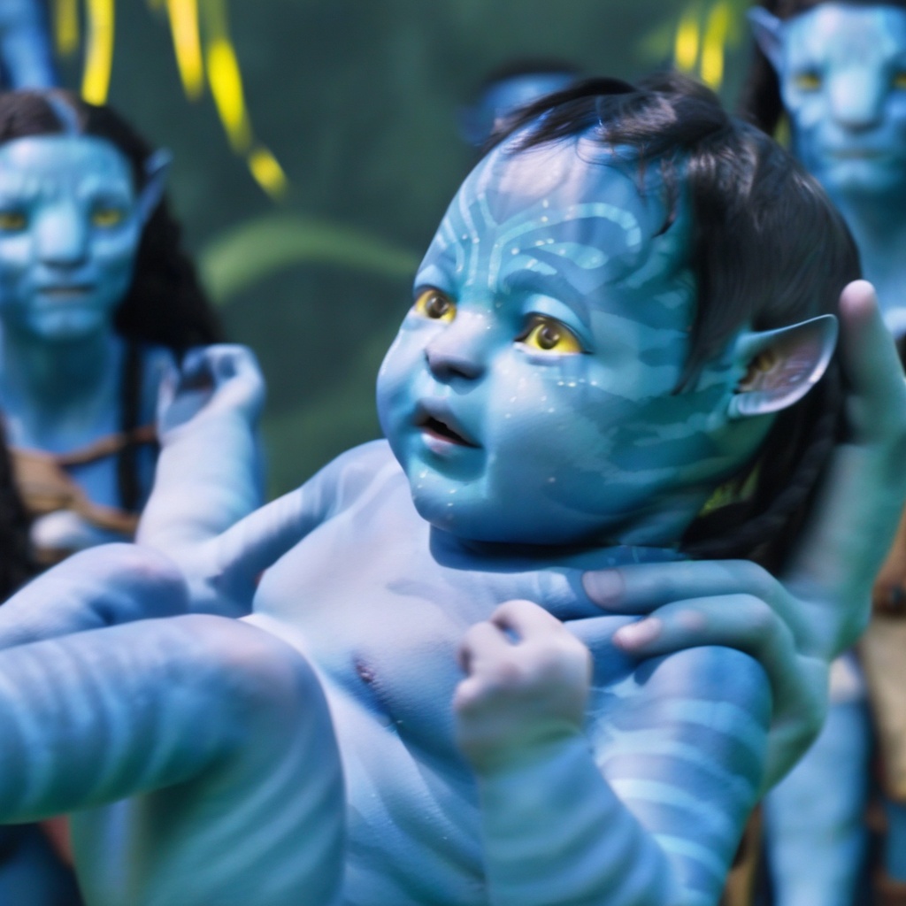 Baby na’vi,  infant,  colored skin on Tensor.Art