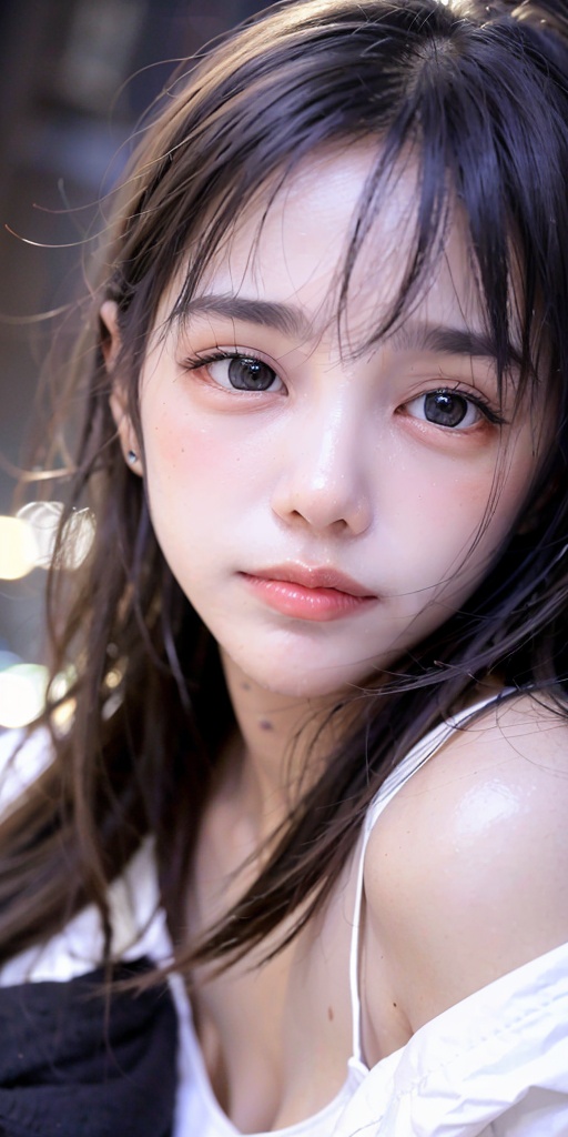 1girl,   <lora:sd-No.112-000014:0.8>, Tokyo street,night, cityscape,city lights,purple jacket, upper body, facial close-up,, (8k, RAW photo, best quality, masterpiece:1.2),(realistic, photo-realistic:1.37),