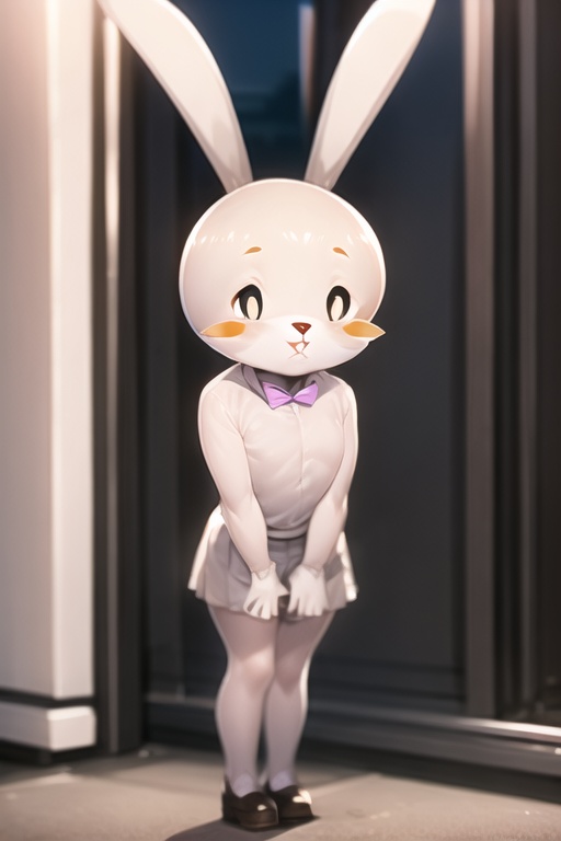 tsidoki white eyes,  rabbit ears,  blush stickers on Tensor.Art