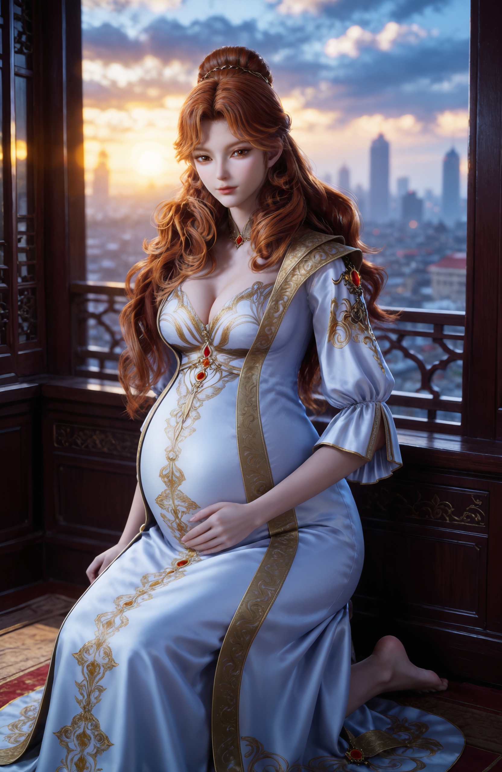 1girl,  pregnant,  brown hair by 漫 on Tensor.Art