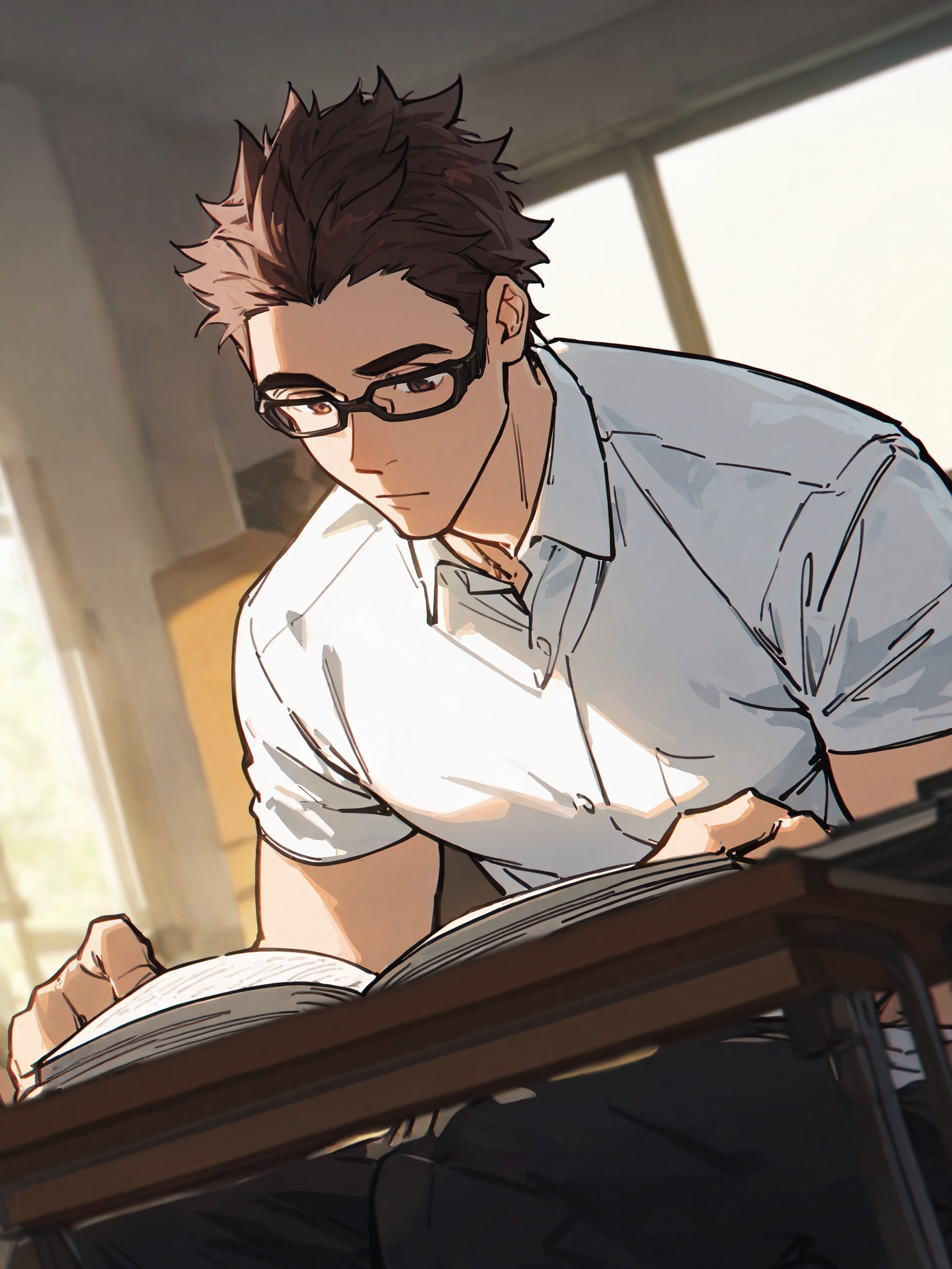 Gotou Takuya,  short hair,  brown hair on Tensor.Art