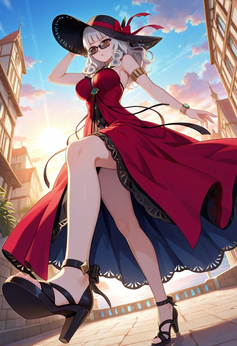 1girl,  carmilla,  white hair on Tensor.Art