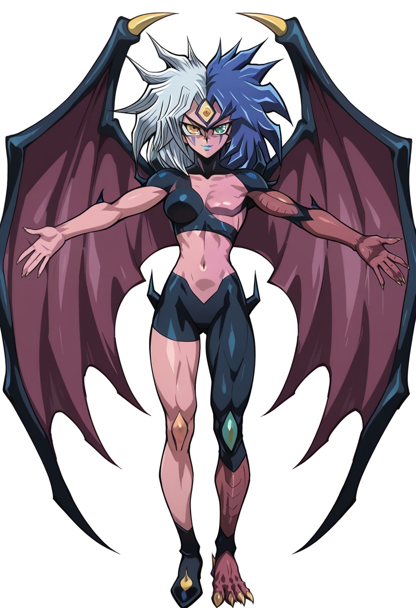multicolored hair,  Yubel_GX,  claws on Tensor.Art