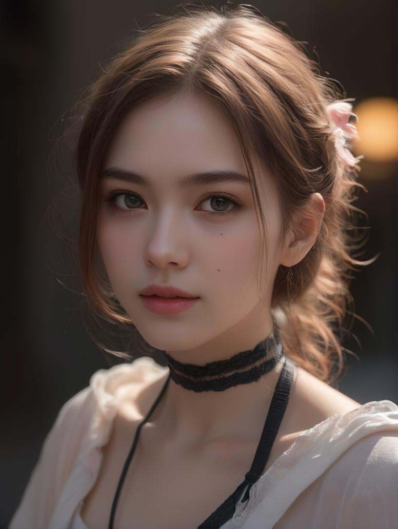 red green black eyes, rutkowski repin, wlop, natural pink hair realistic , image, bokeh, night, of an incredibly beautiful happy, woman anime style , large pefect eyes Jean-Baptiste Monge style, with highlights in her eyes, light freckles pink and white frilly dress and plaited hair with ribbons stanley artgerm lau style, wlop style, rossdraws style, outdoor hyper detailed , (((rich dark shadows))), Wlop, Artgem , artstation, cgsociety, 8K UHD, HDR , fullbody, anime