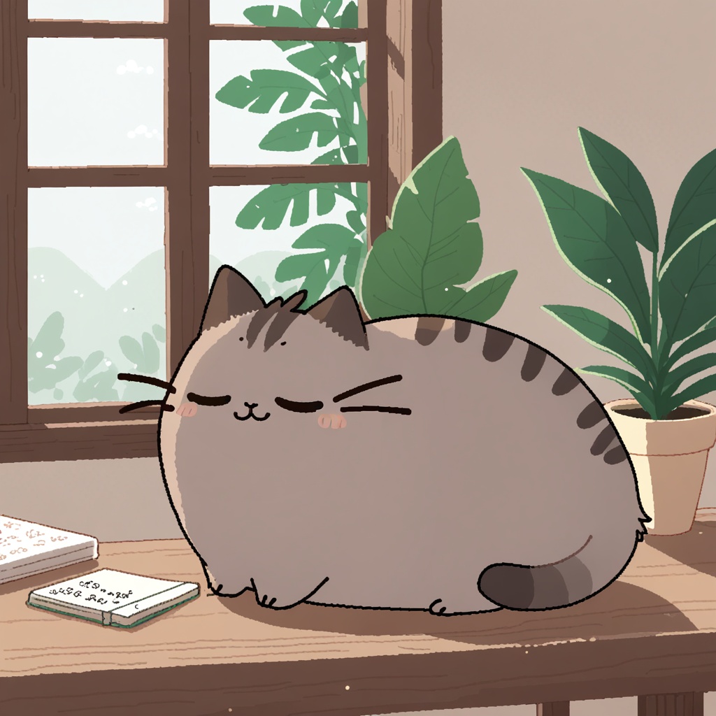 chibi feral ,  fluffy,  side view on Tensor.Art
