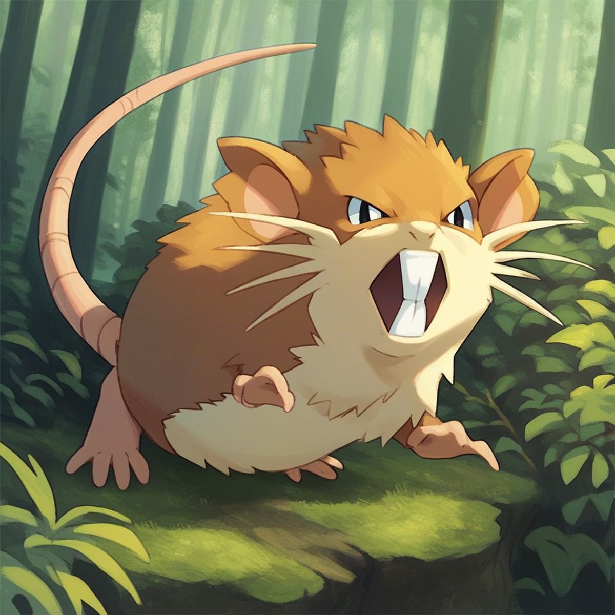 solo male,  raticate,  feral on Tensor.Art