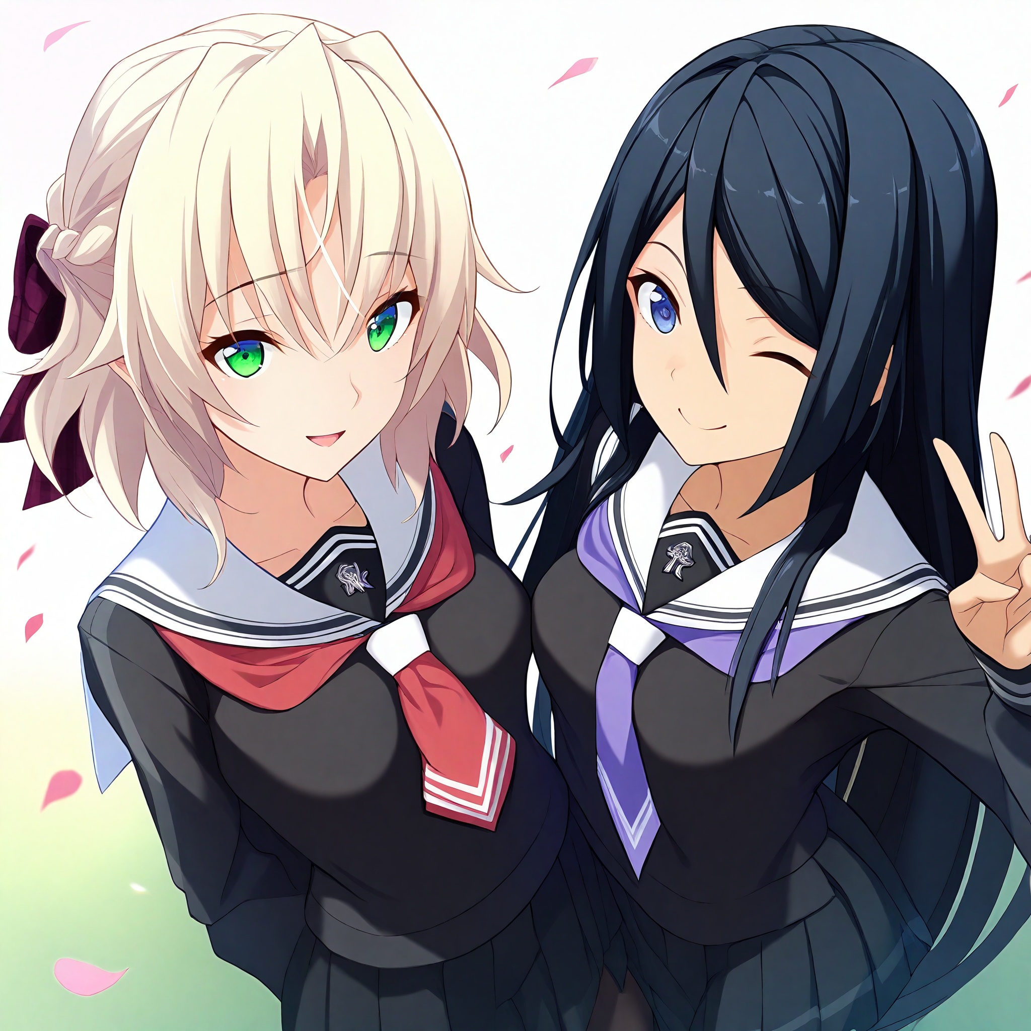 2girls,  multiple girls,  simple background on Tensor.Art