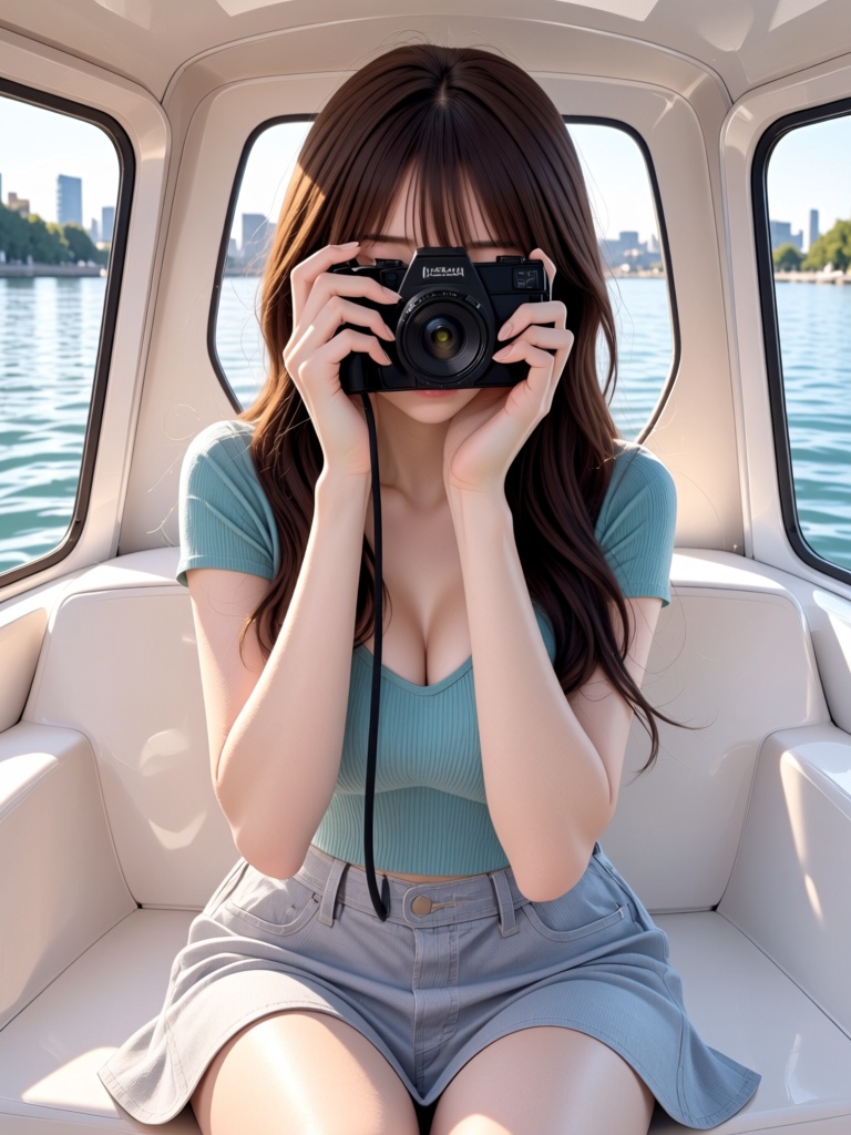 watercraft interior,  steering wheel,  1girl on Tensor.Art