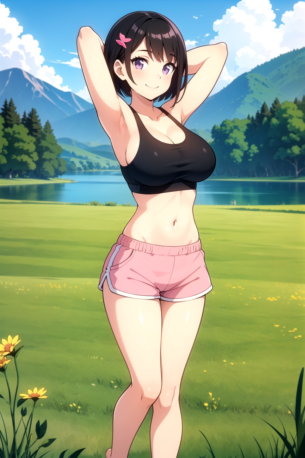 1girl,  breasts,  brown hair on Tensor.Art