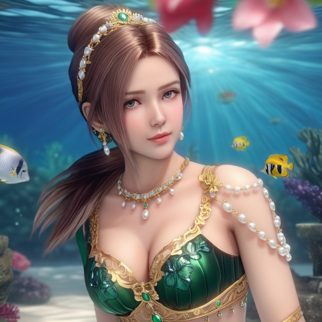 <lora:847-DA-XL-死或生-Elise-BirthdaySuit-20220903:0.8>, (,1girl, ,best quality, ),,masterpiece, ((((, solo, , ,solo focus, ,underwater, )))) ,ultra realistic 8k cg, clean, masterpiece, cinematic lighting, cinematic bloom, (( , )),, , unreal, science fiction, luxury, jewelry, diamond, gold, pearl, gem, sapphire, ruby, emerald, intricate detail, delicate pattern, charming, alluring, seductive, erotic, enchanting, hair ornament, necklace, earrings, bracelet, armlet,,(cleavage),