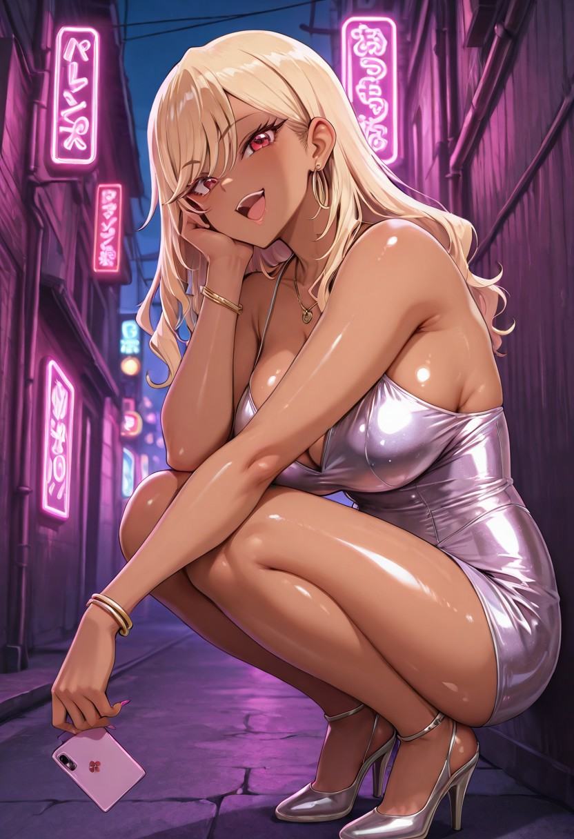 rino,  gyaru,  blonde hair on Tensor.Art