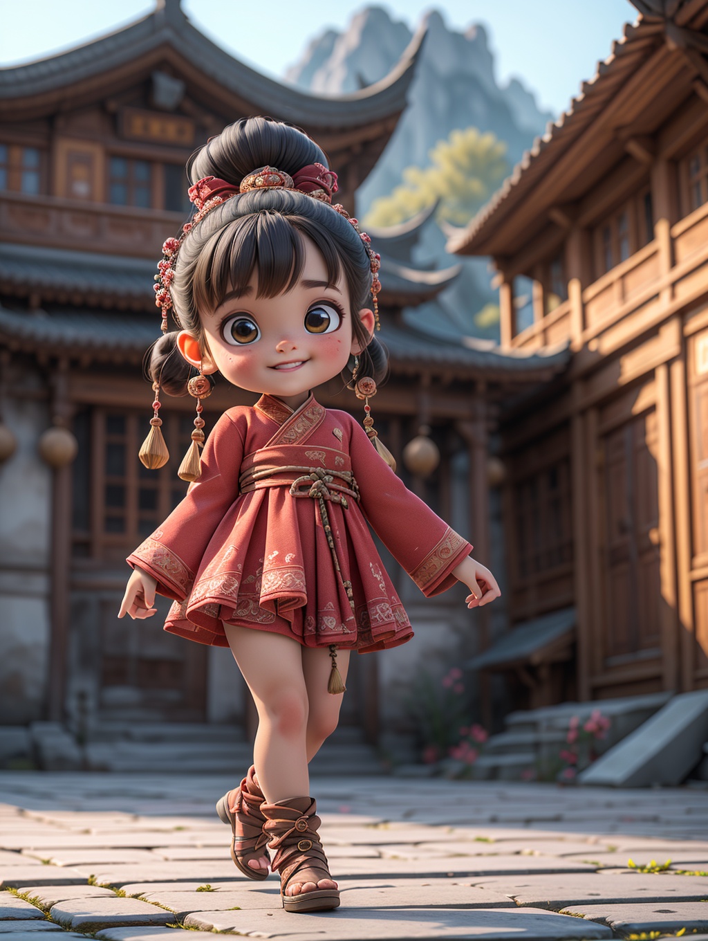 1girl,danceing, full body,ancient building,GCIP