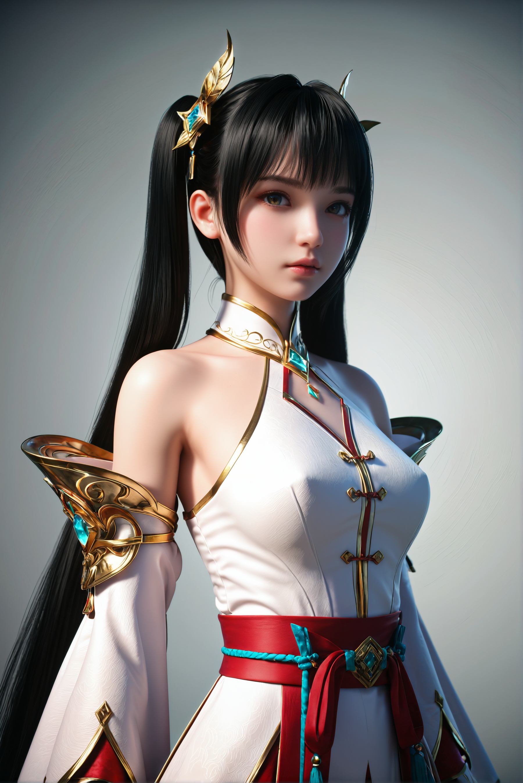 score_9,score_8_up,score_7_up,best quality,masterpiece,3d,ultra-detailed,high resolution,perfect lighting,flawless skin,Exquisite Craftsmanship,High-Resolution Beauty,Unparalleled Artistic Quality,extremely detailed CG unity 8k wallpaper,1girl,solo,<lora:云落-白帝城:0.5>,detached sleeves,hair ornament,jewelry,long hair,twintails,